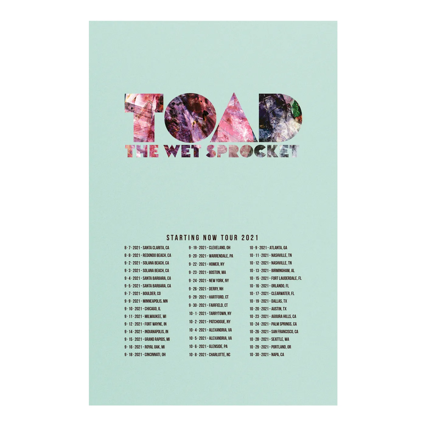 Toad The Wet Sprocket Limited Edition 2021 Tour Poster