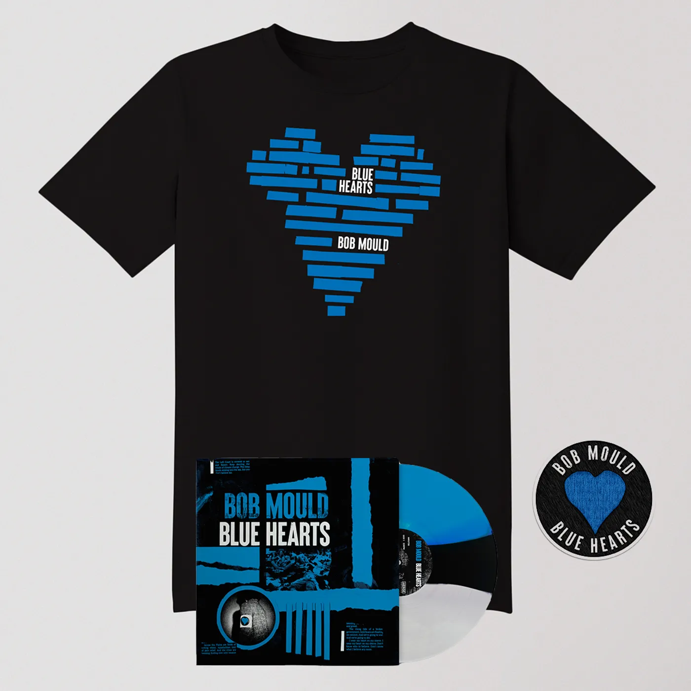 Bob Mould Blue Hearts LP Bundle - LP + Tee Shirt + Patch