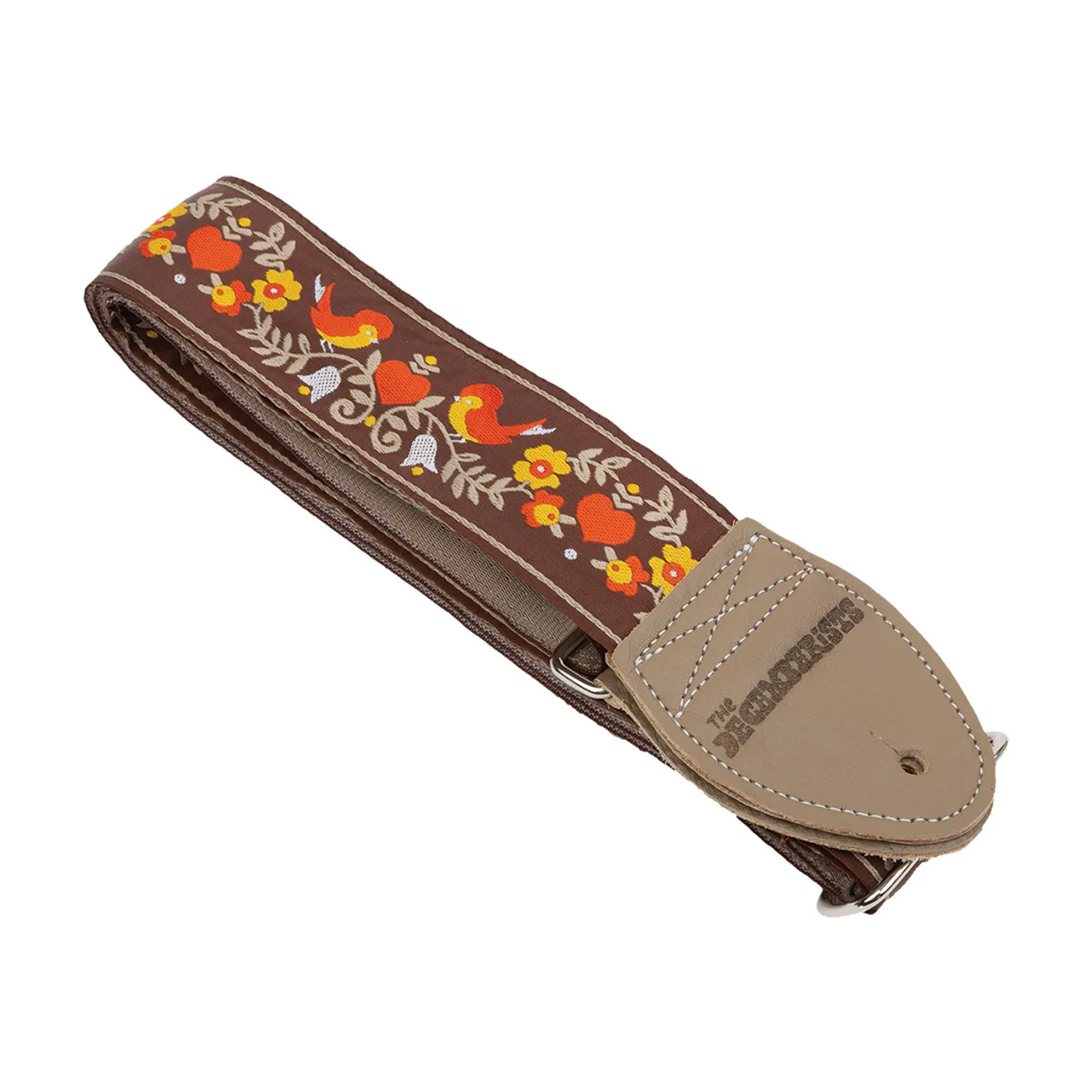 THE DECEMBERISTS SOULDIER LOVEBIRDS GUITAR STRAP - BROWN