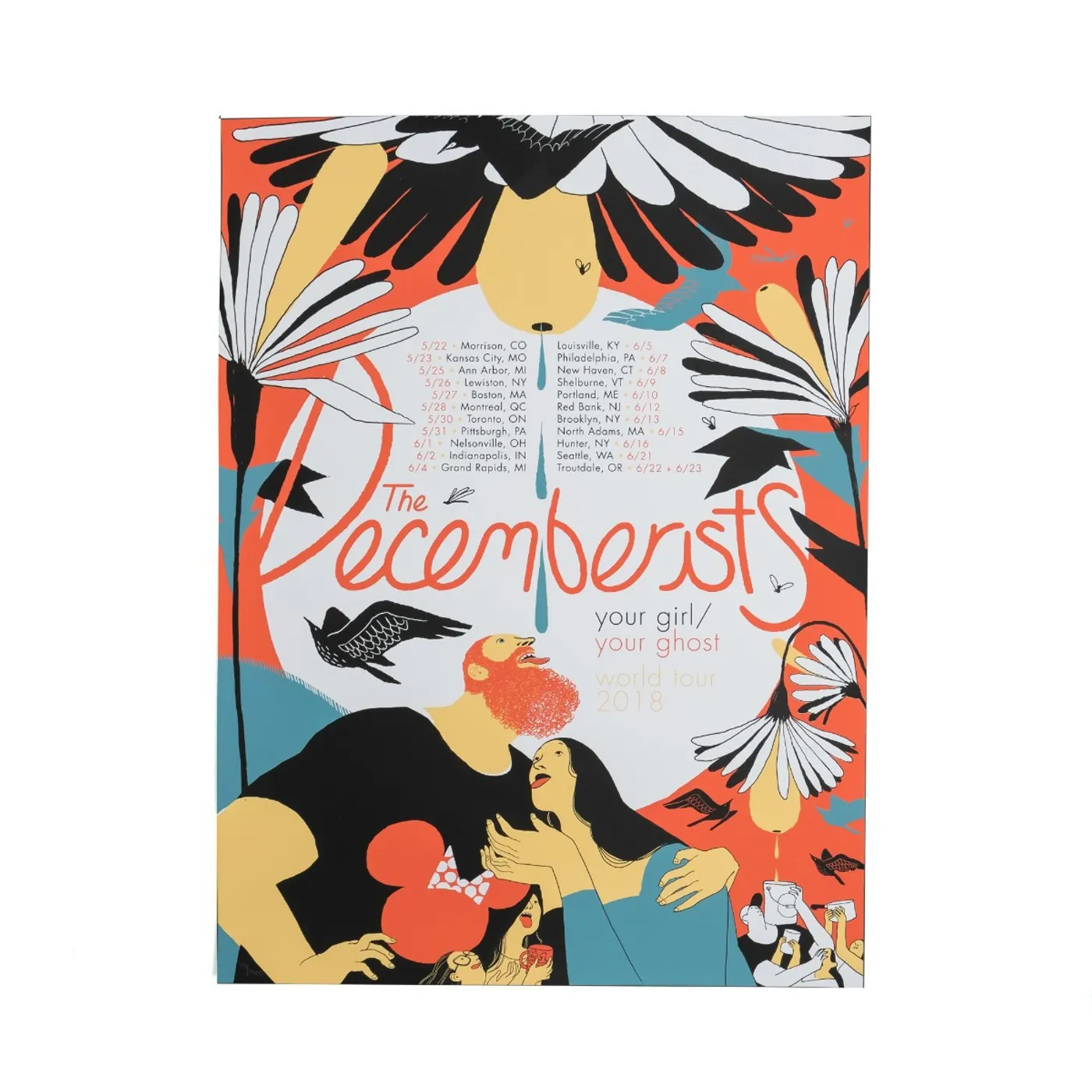 The Decemberists 'Your Girl / Your Ghost' World Tour 2018 Poster - 18" X 24"