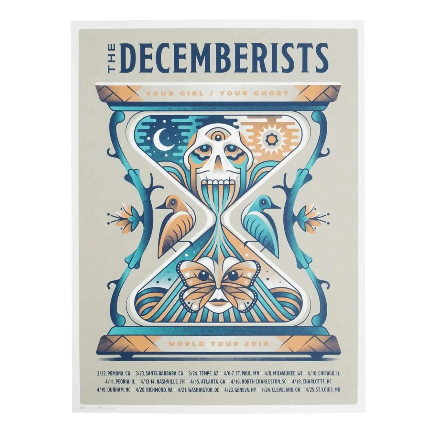 The Decemberists 'Your Girl/Your Ghost' 2018 Tour Poster - 18" x 24"