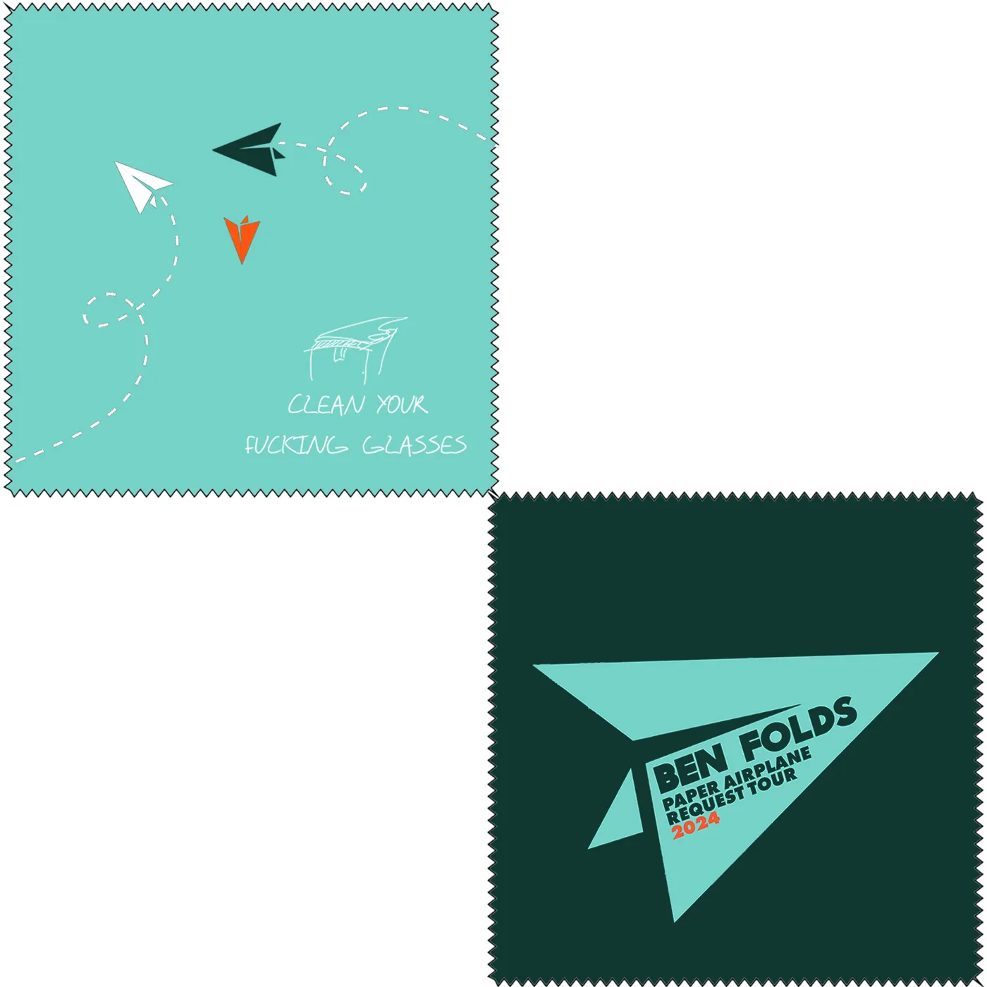 Ben Folds Paper Airplane Glasses Cleaning Cloths
