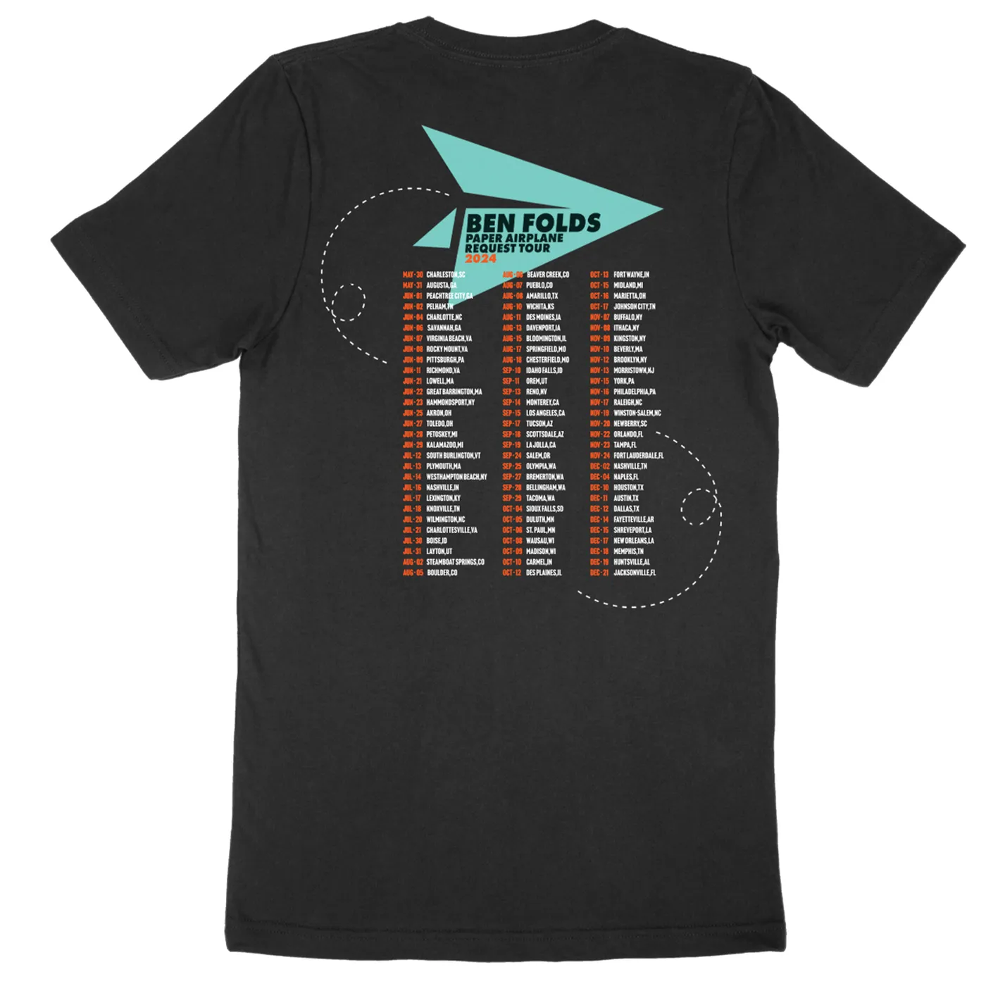 Ben Folds 2024 Paper Airplane Tour Tshirt