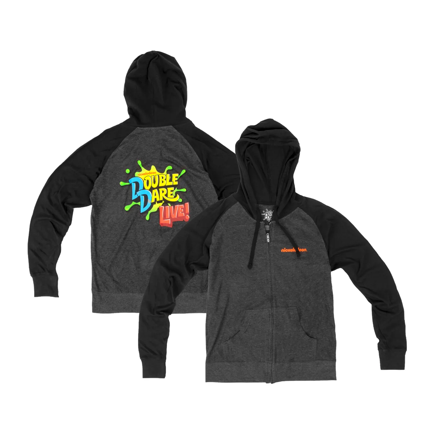 Double Dare Live Zip Hoodie - Charcoal & Black