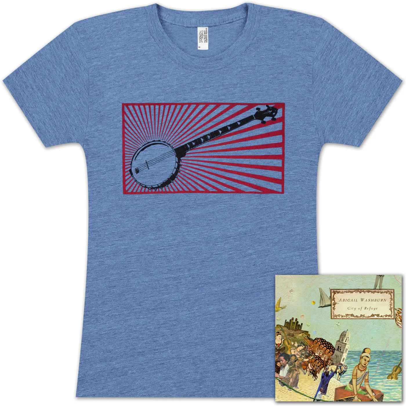 Abigail Washburn City of Refuge CD/Banjo Ladies T-Shirt Bundle