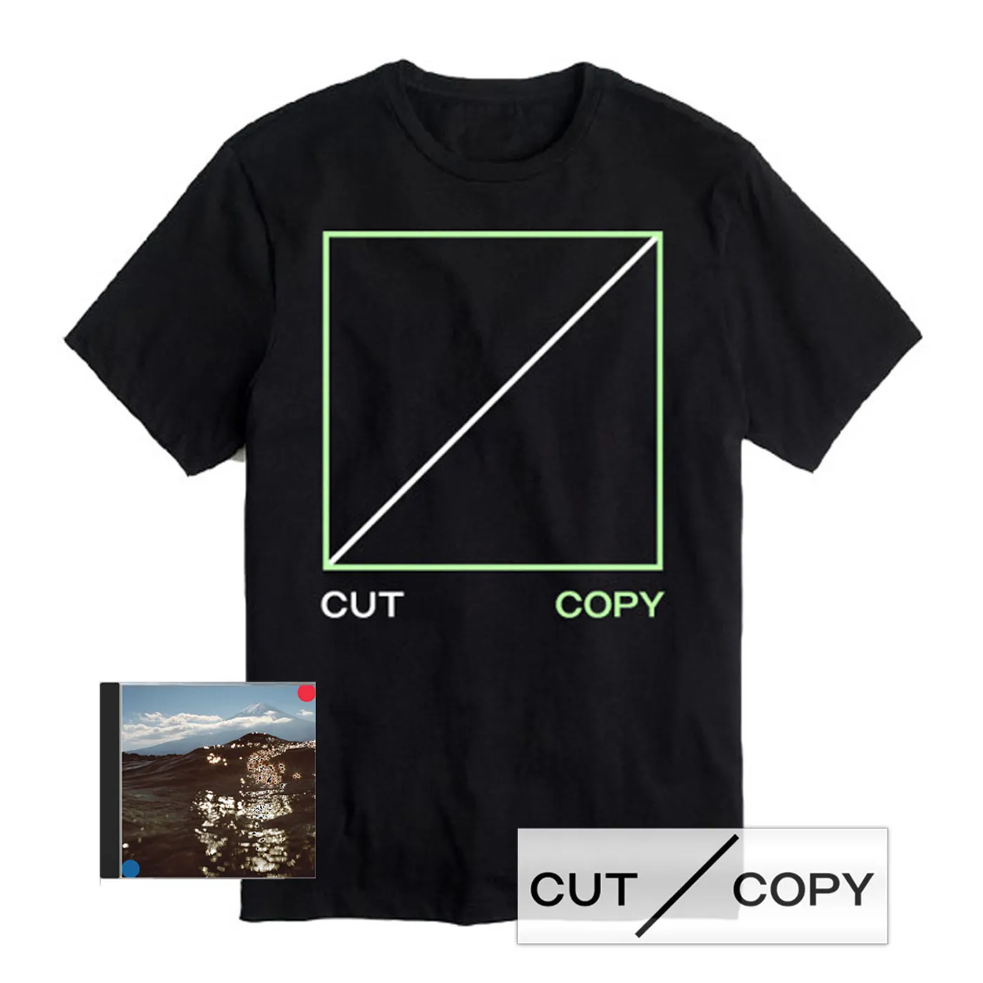 Cut Copy Black Freeze, Melt T-Shirt, CD & Sticker