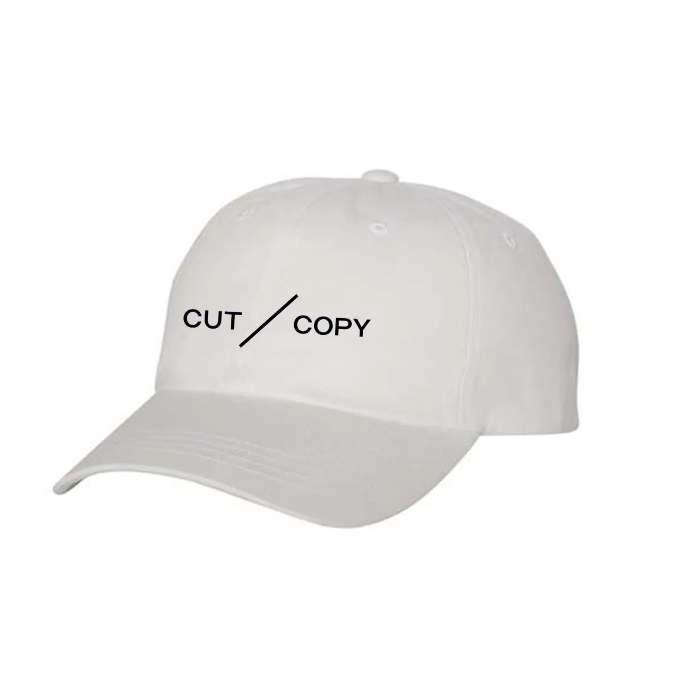 Cut Copy White Dad Hat  Logo Minimal Adjustable Cap