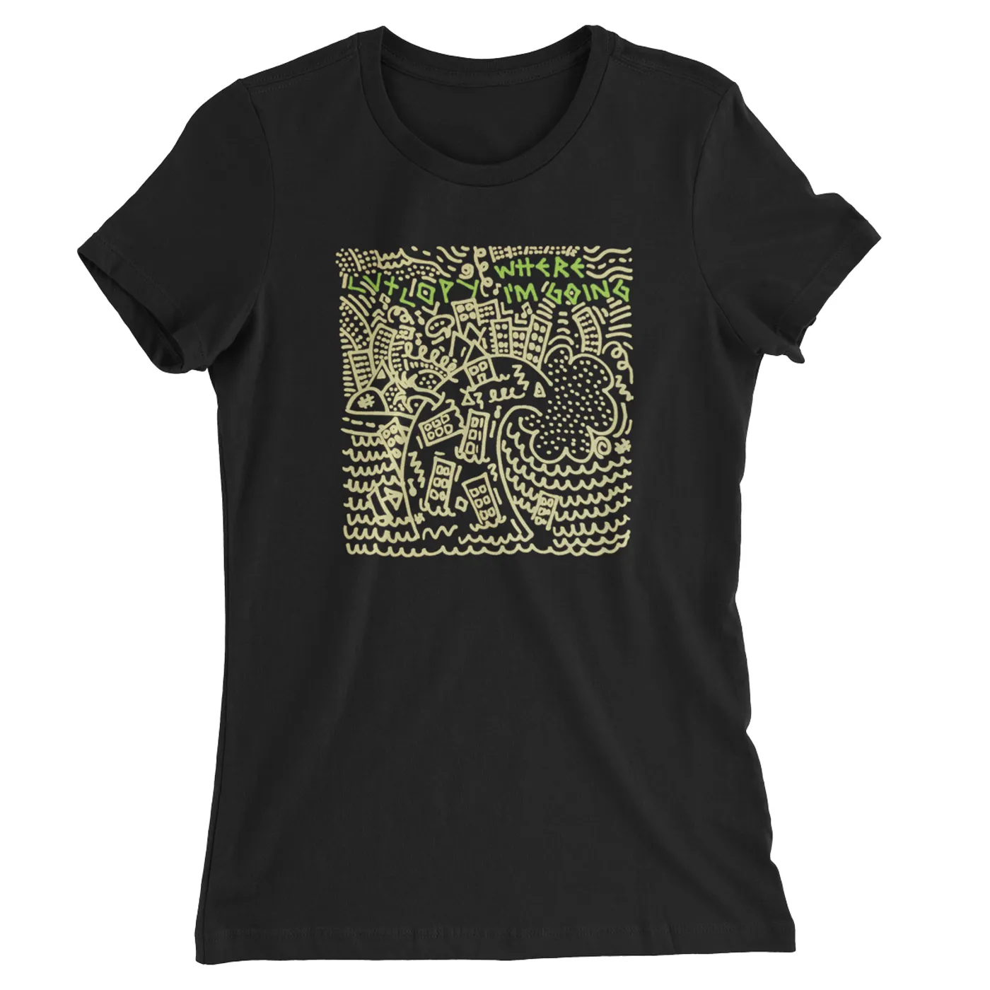 Cut Copy - Where I'm Going - 90s Baby Tee Fit - Black