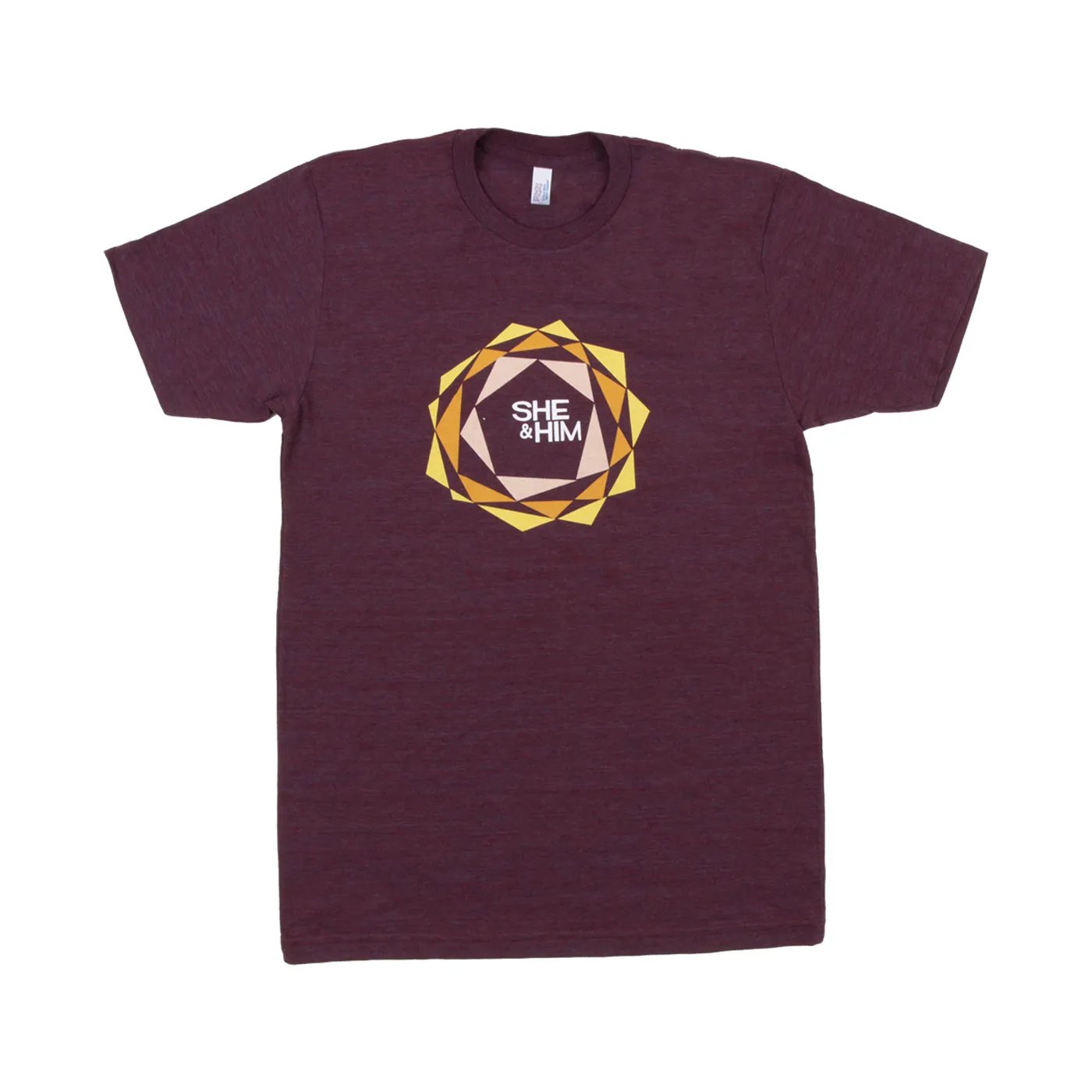 She & Him MENS TRIANGLE SUN T-SHIRT