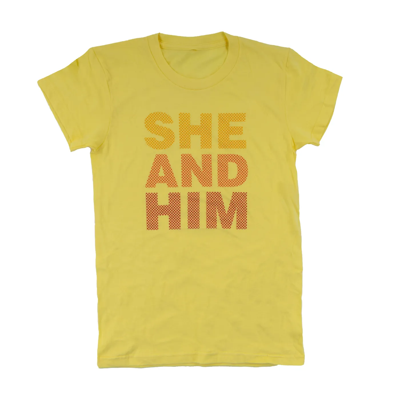 She & Him Yellow Logo Tee Women's