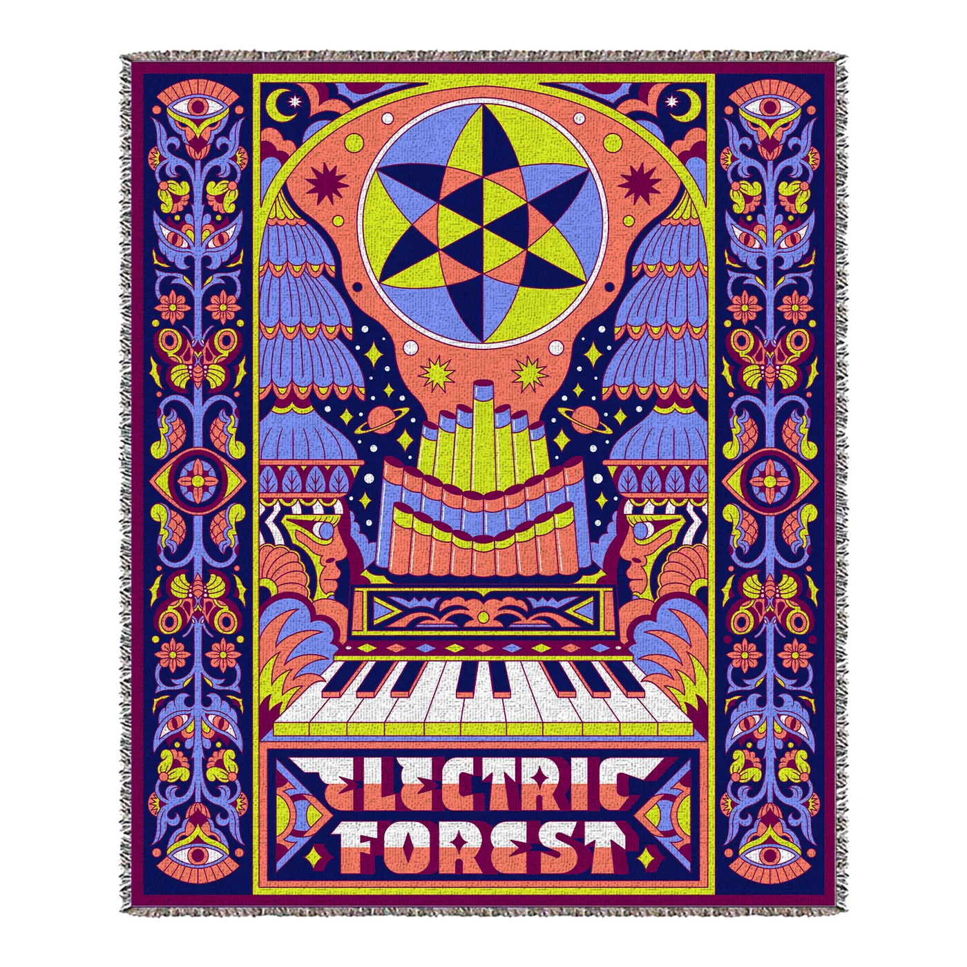 Electric Forest Festival Keys of Life  Blanket - Blue
