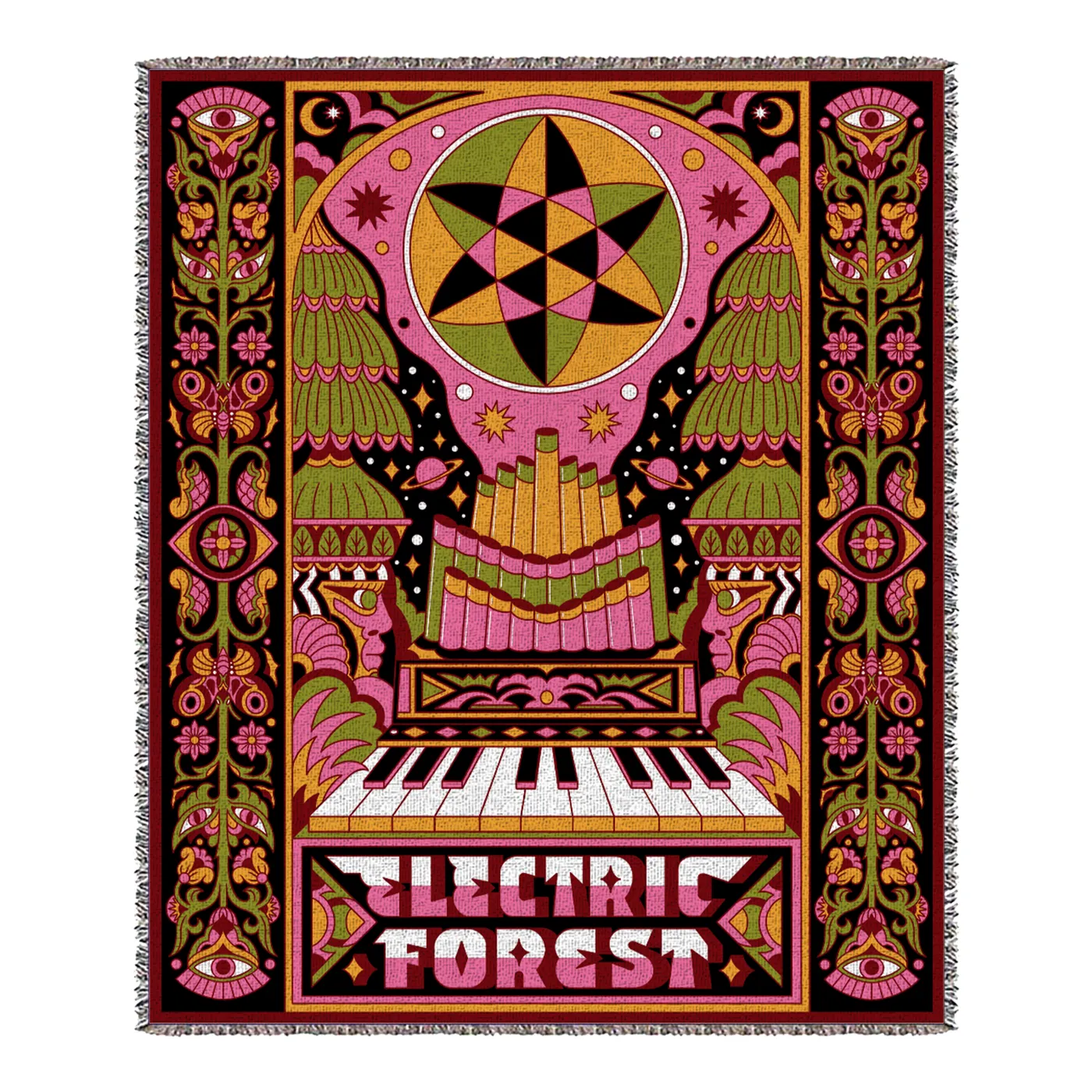 Electric Forest Festival Keys of Life  Organ Blanket - Black