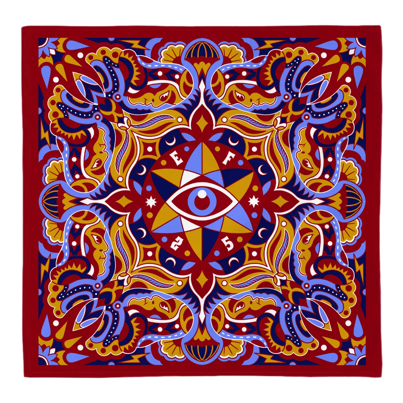 Electric Forest Festival Mystic Eye Night Bandana (Blue/Red)