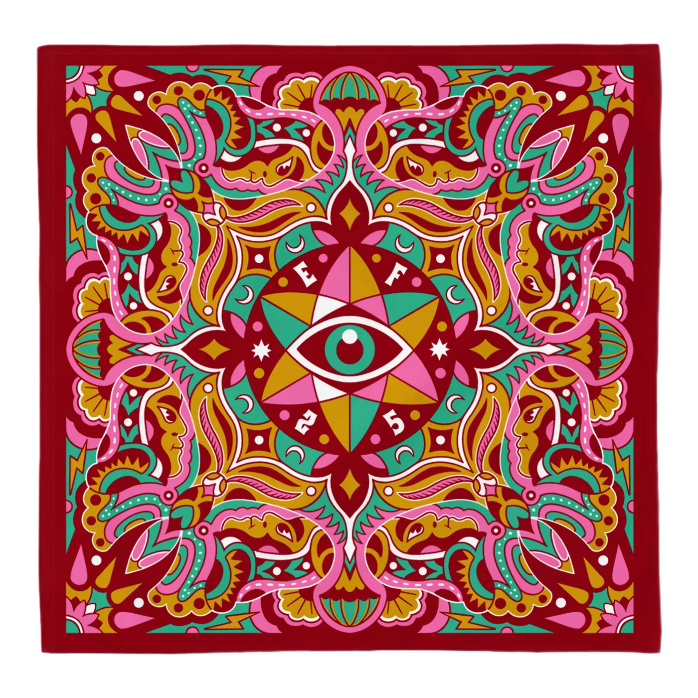 Electric Forest Festival Mystic Eye Day Bandana (Pink/Green)