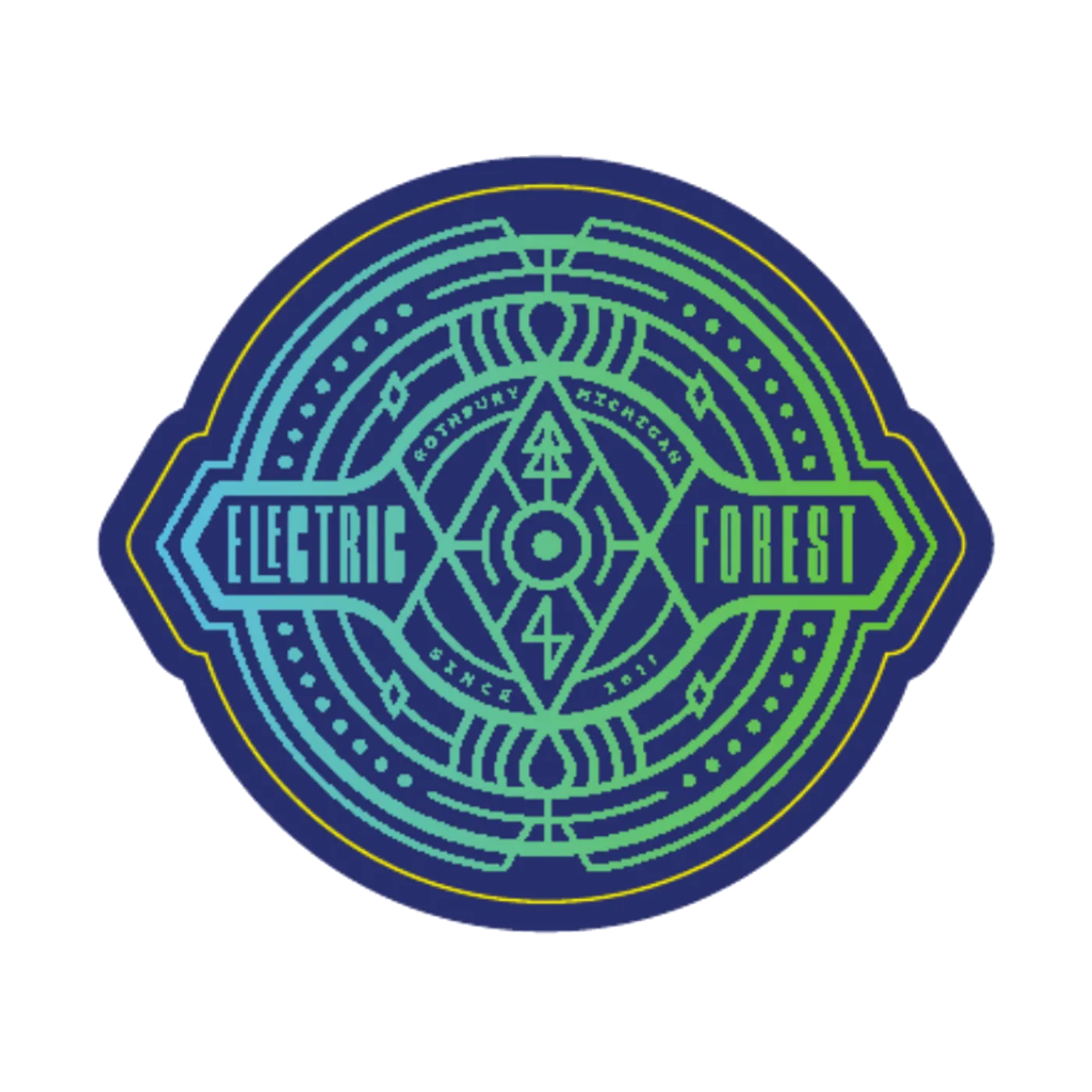 Electric Forest Festival Blue and Green EF Sticker
