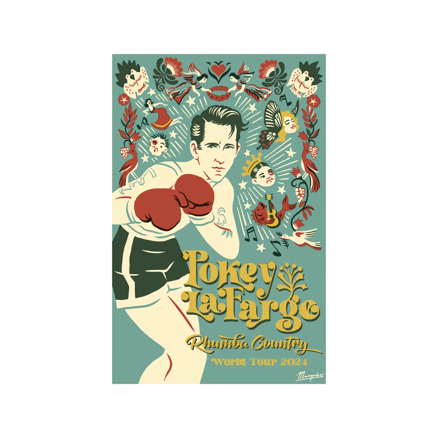 Pokey LaFarge RHUMBA COUNTRY 2024 WORLD TOUR SCREEN PRINTED POSTER