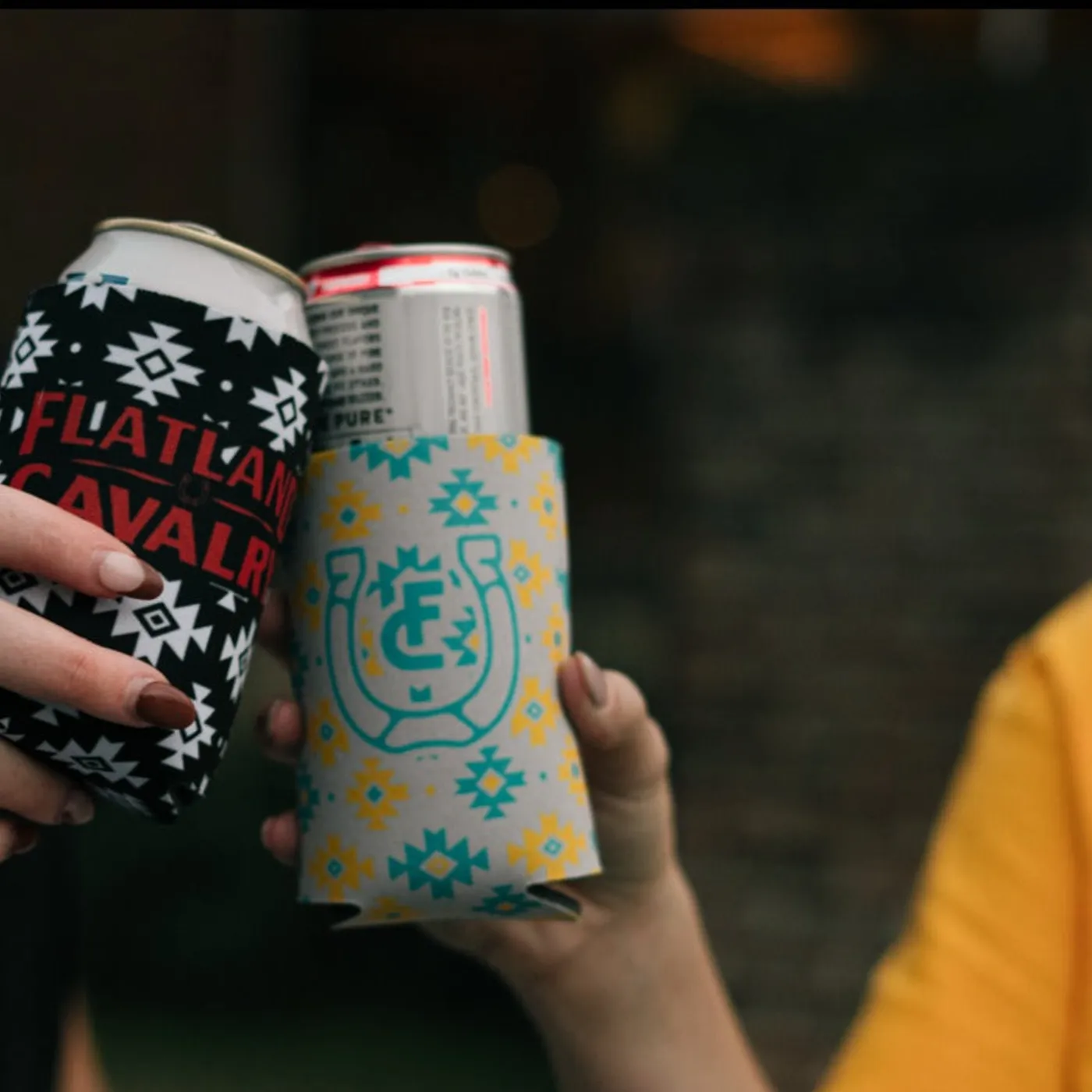 Flatland Cavalry Teal and Yellow Aztec Drink Cooler