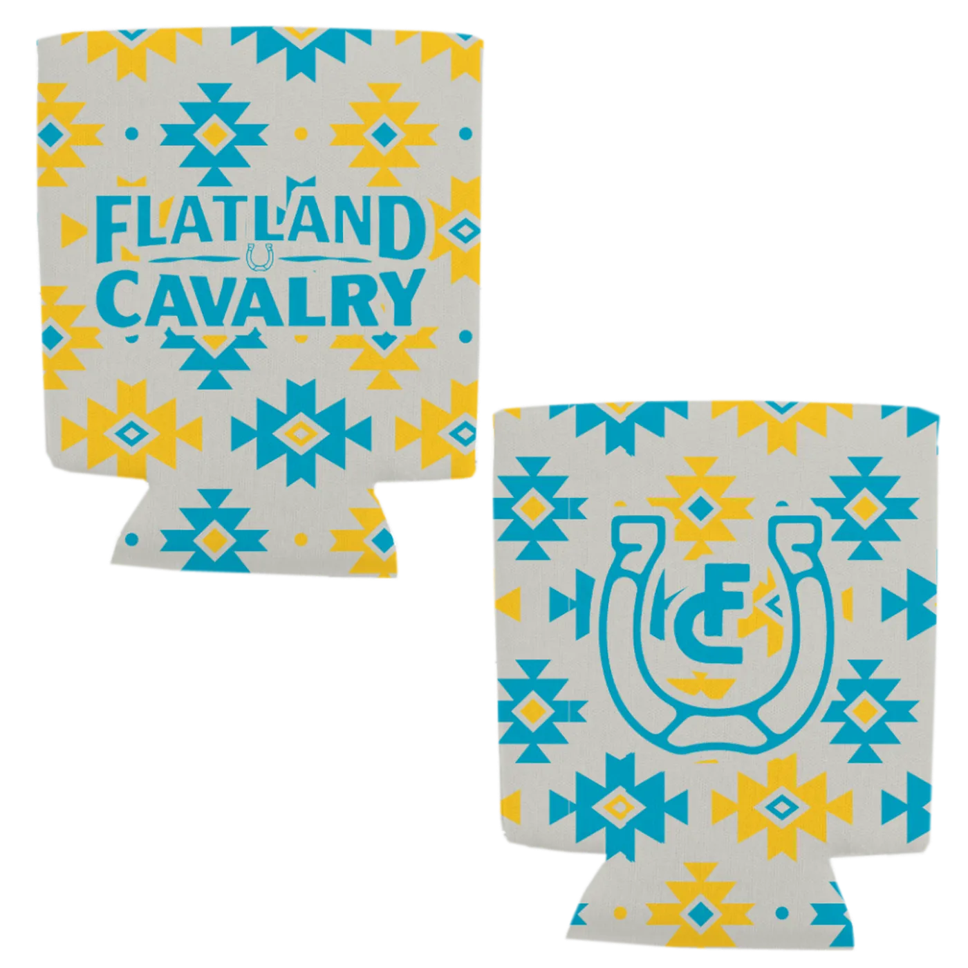 Flatland Cavalry Teal and Yellow Aztec Drink Cooler