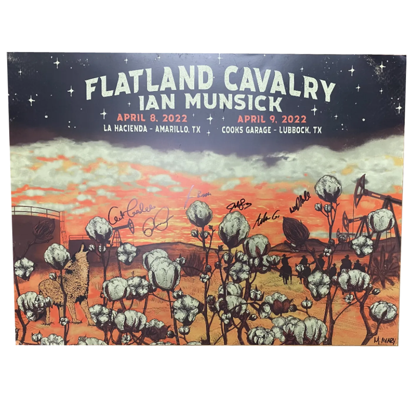 Flatland Cavalry SIGNED Cook's Garage Lubbock Show Poster
