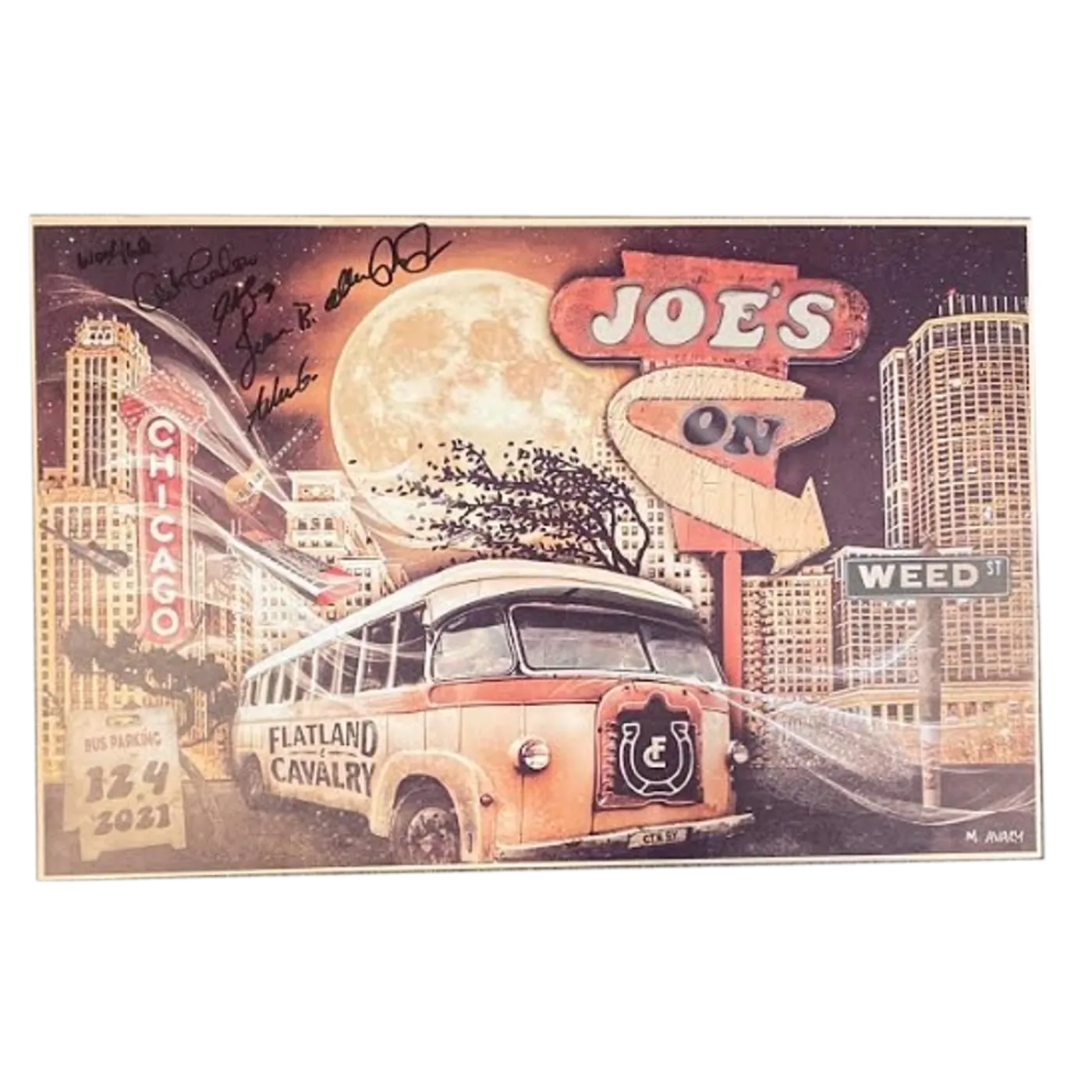 Flatland Cavalry SIGNED Joe's On Weed Chicago Show Poster