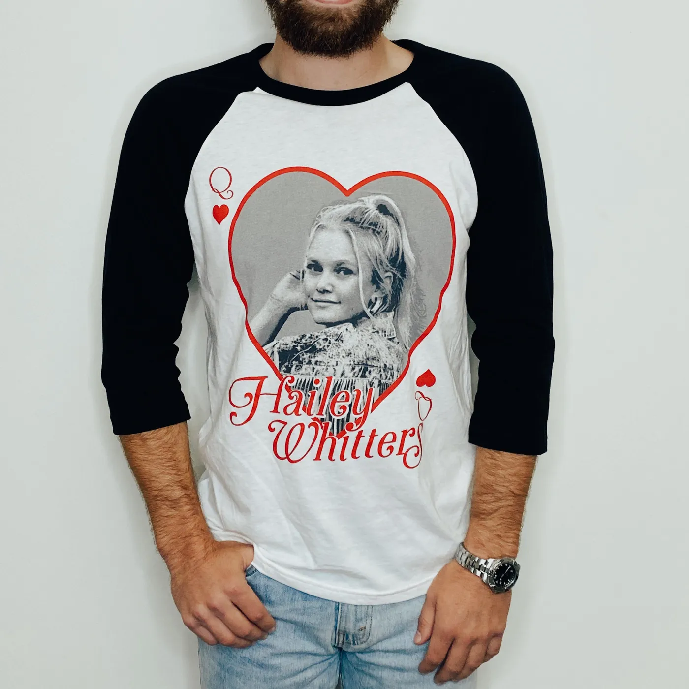 Hailey Whitters Heart Photo Baseball Tee