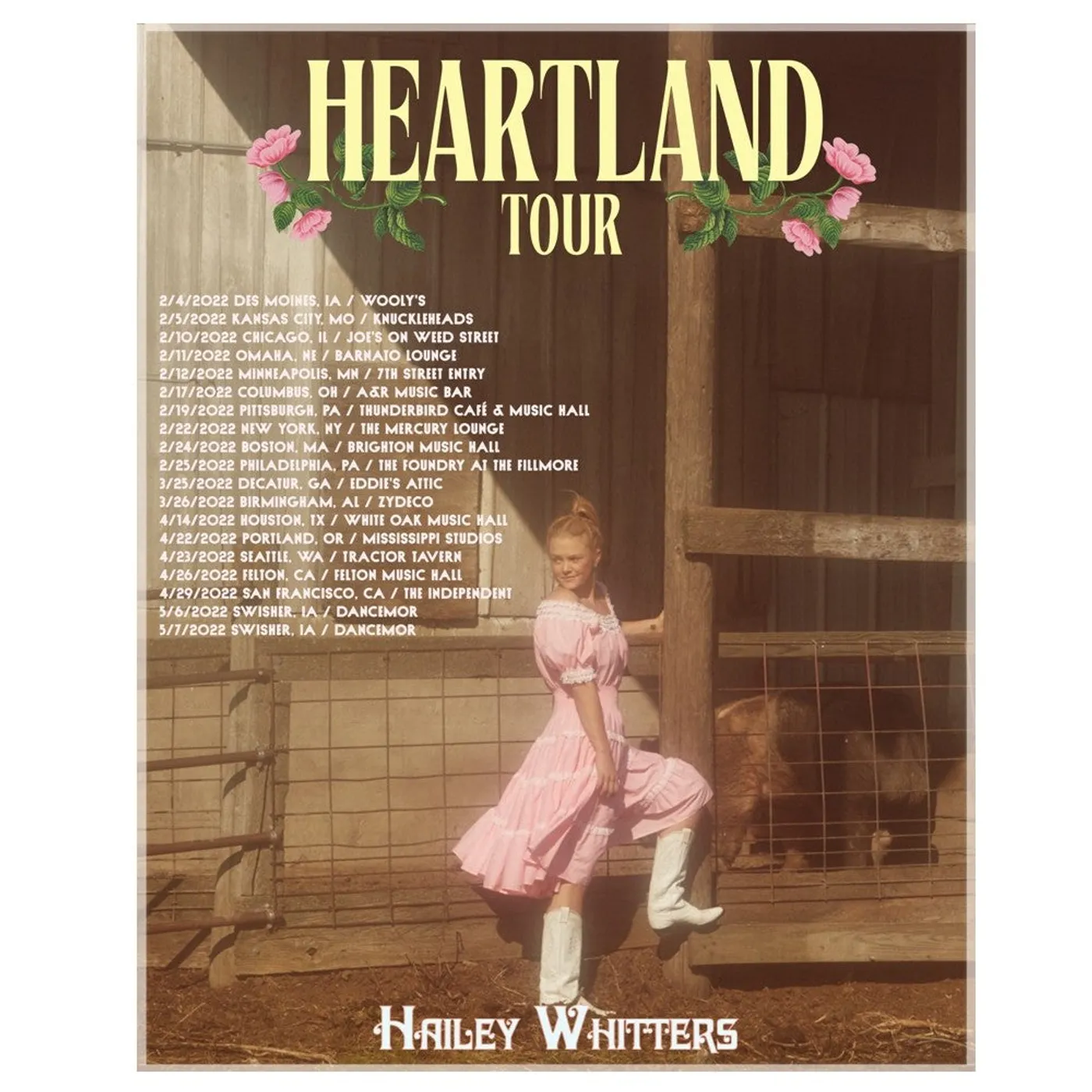 Hailey Whitters 2022 Heartland Tour Signed Poster
