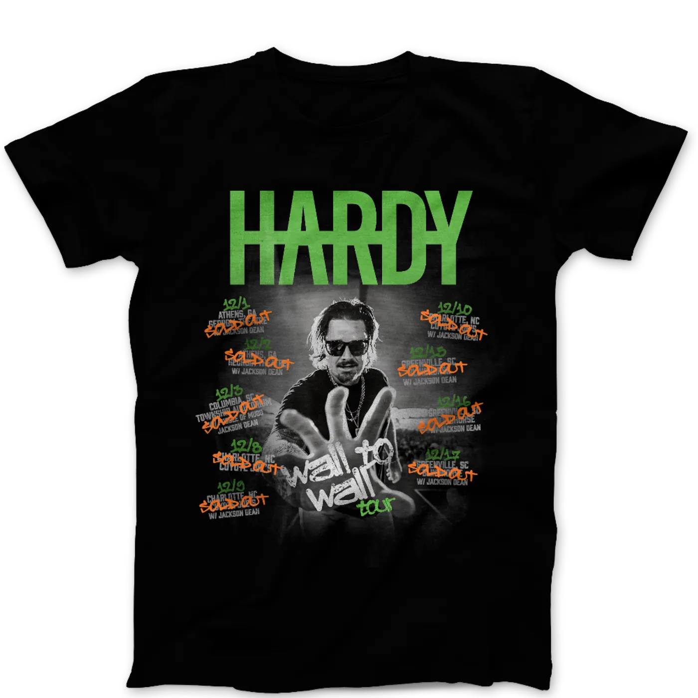 HARDY Black Wall To Wall Tour Tee