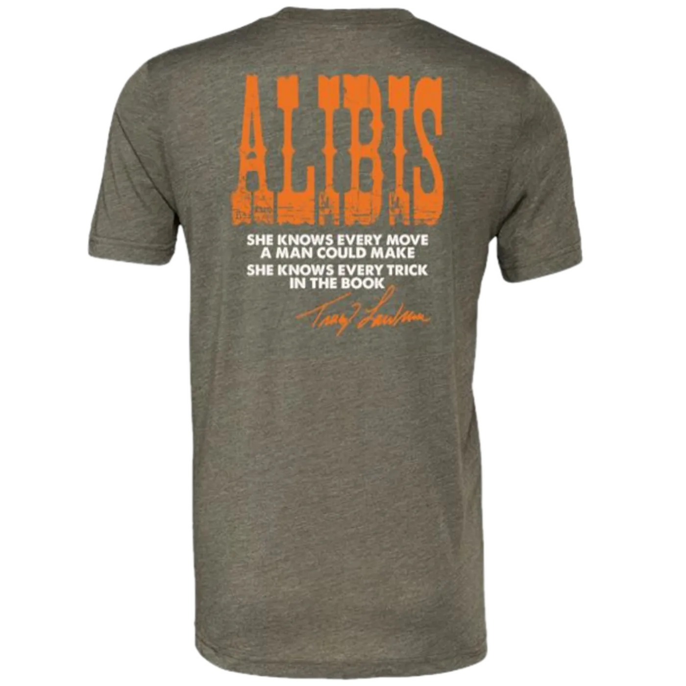 Tracy Lawrence Heather Military Green Alibis Tee