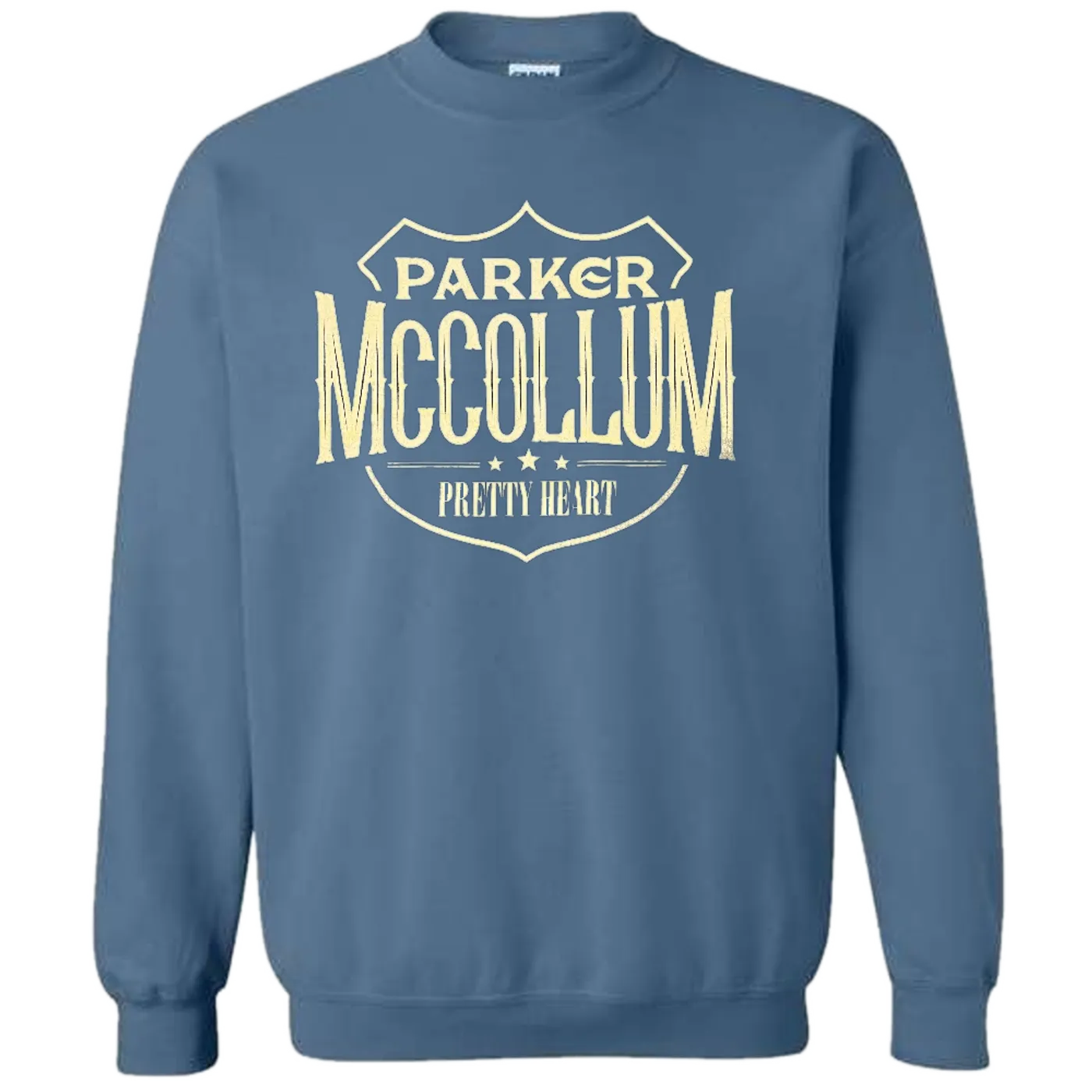 Parker McCollum Indigo Blue Pretty Heart Crewneck Sweatshirt