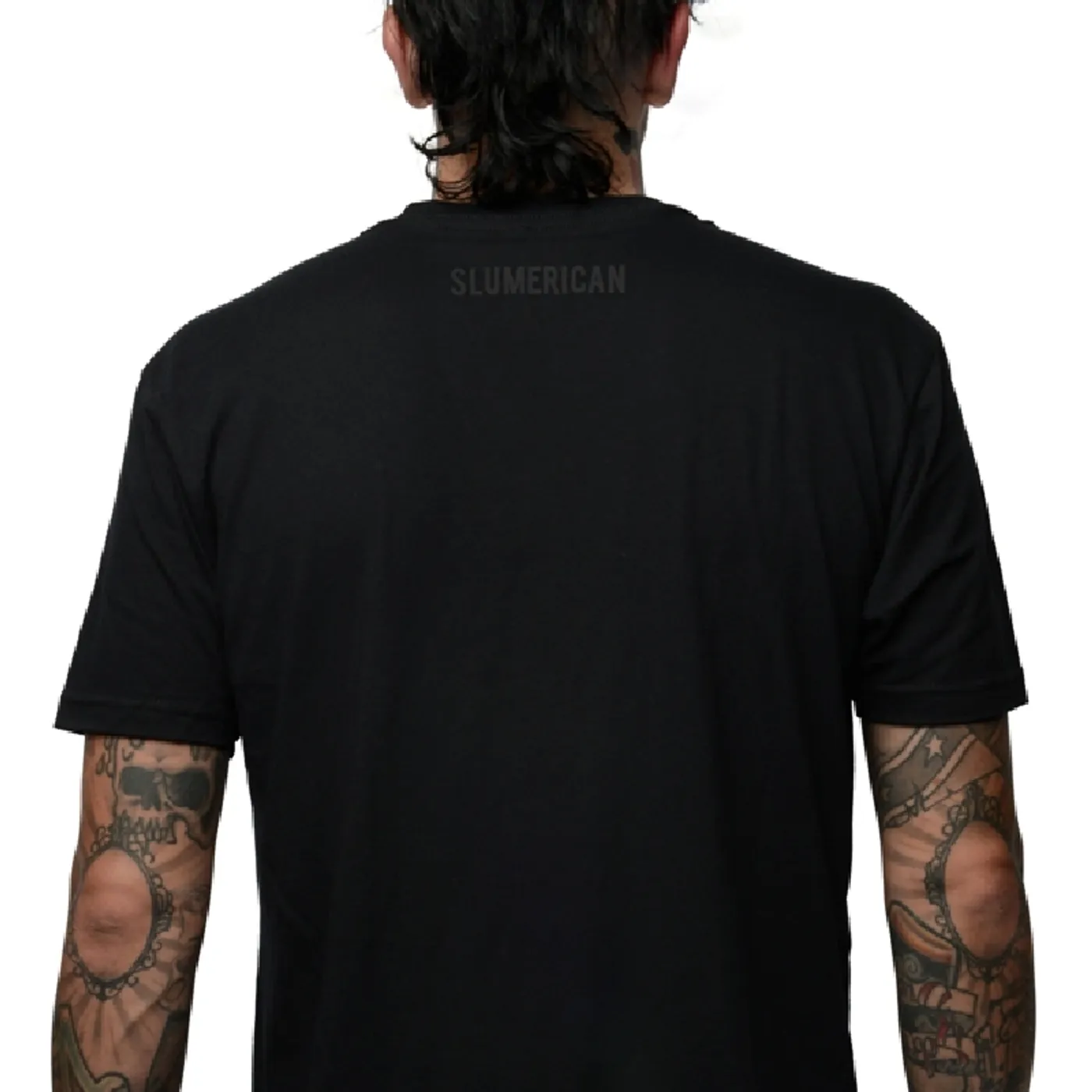 Slumerican Flag Black on Black Tee