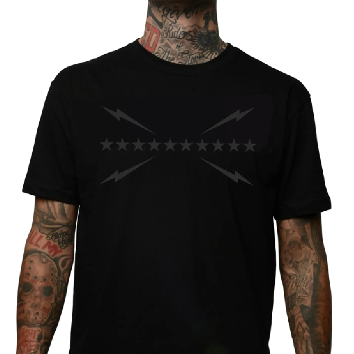 Slumerican Flag Black on Black Tee
