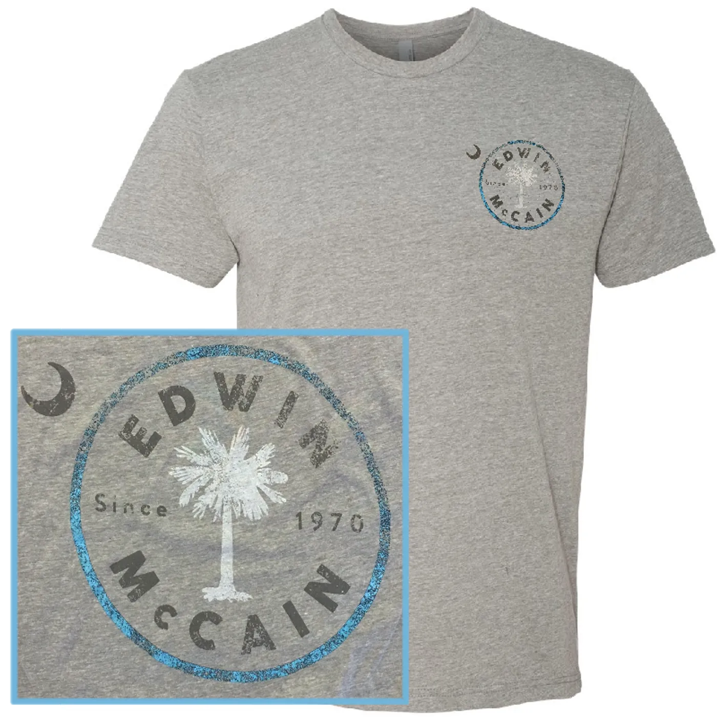Edwin McCain Dark Heather Grey Logo Tee