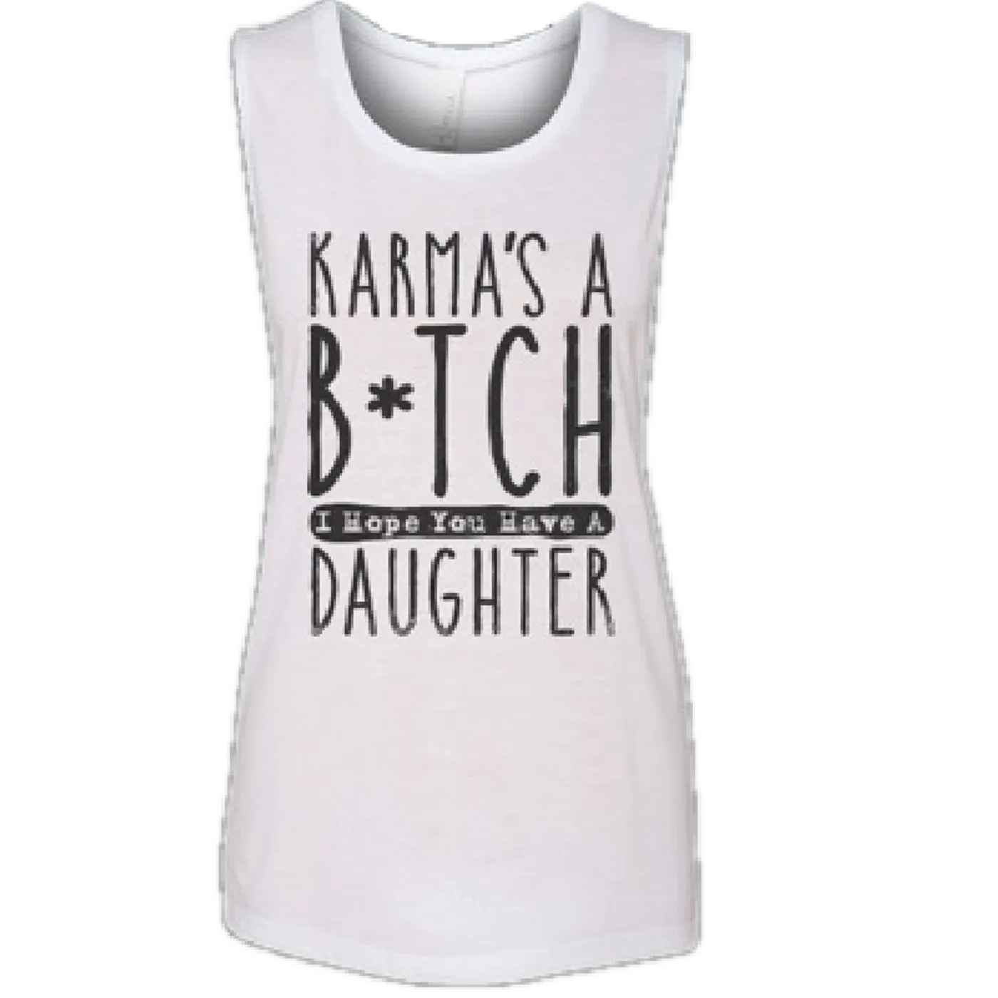 Brandy Clark White Flowy Muscle Tank