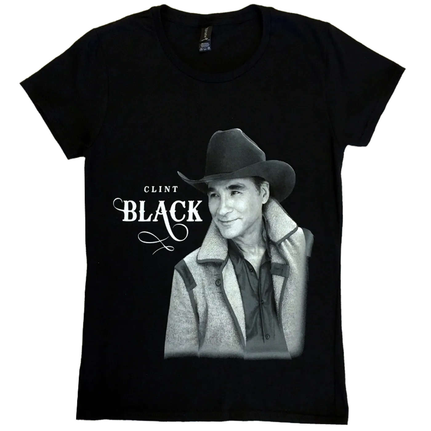 Clint Black Ladies Black Photo Tee