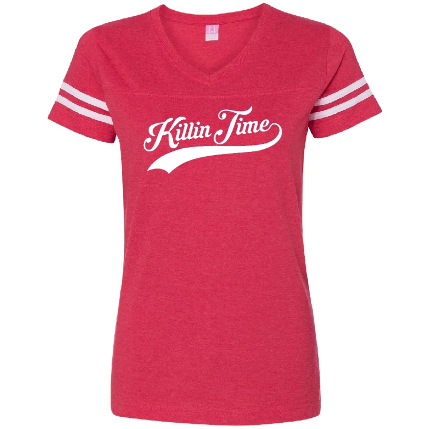 Clint Black Red and White V Neck Football Jersey Tee