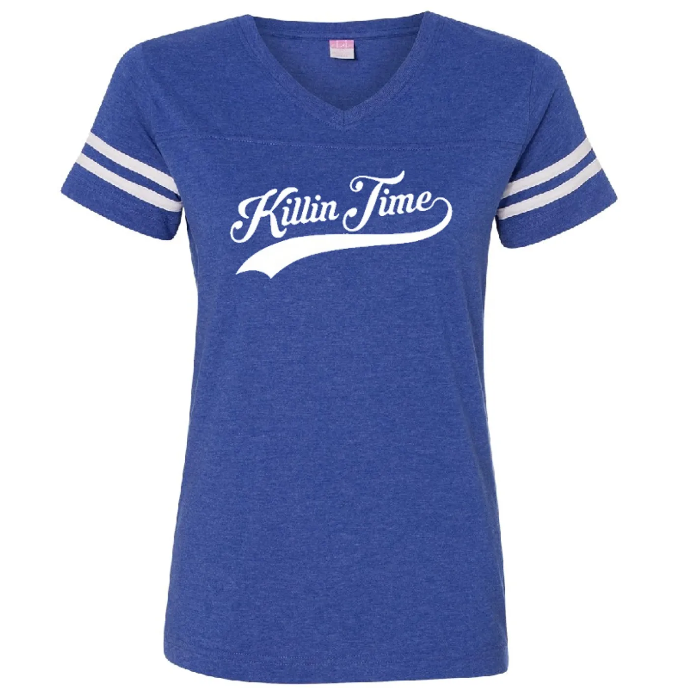 Clint Black Royal and White V Neck Football Jersey Tee