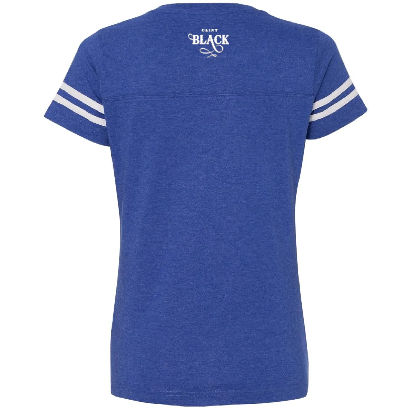 Clint Black Royal and White V Neck Football Jersey Tee