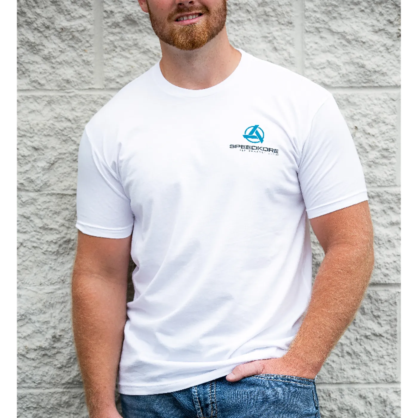 Speedkore White Logo Tee