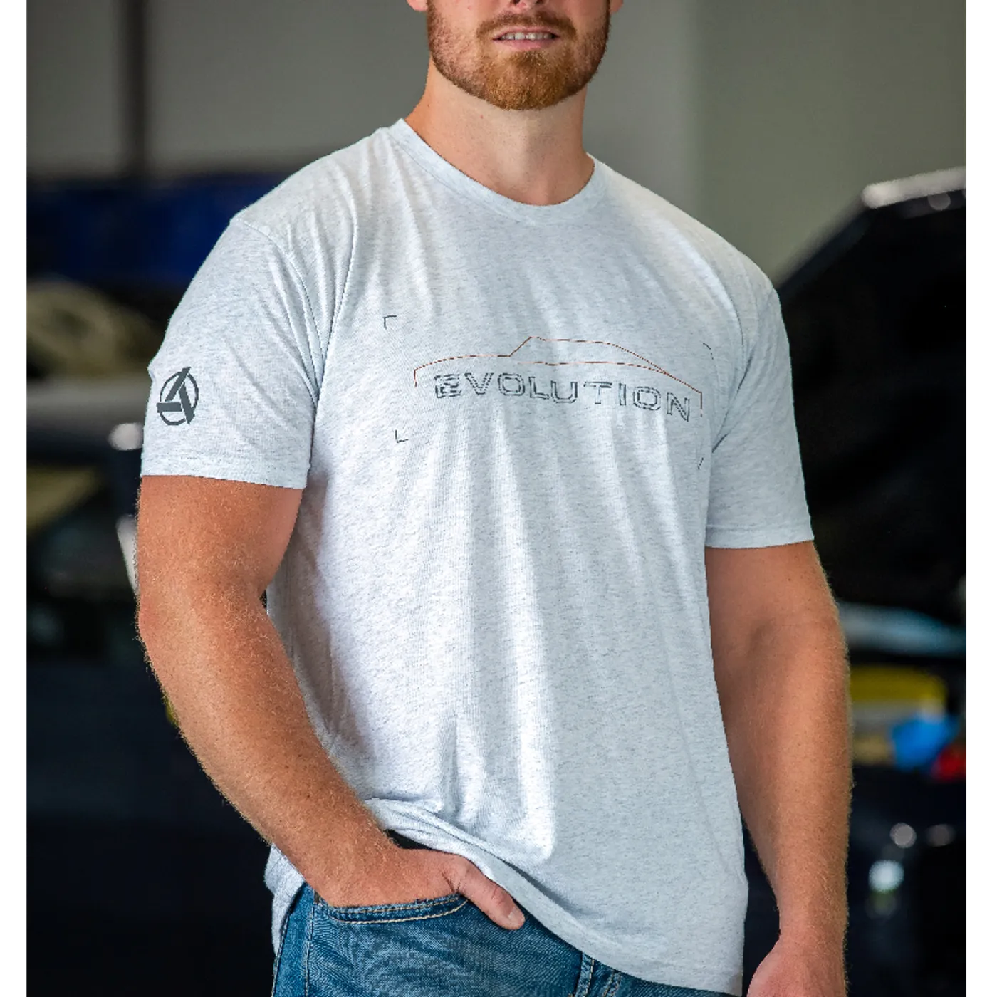 Allie Colleen SpeedKore Unisex Heather White Evolution Tee