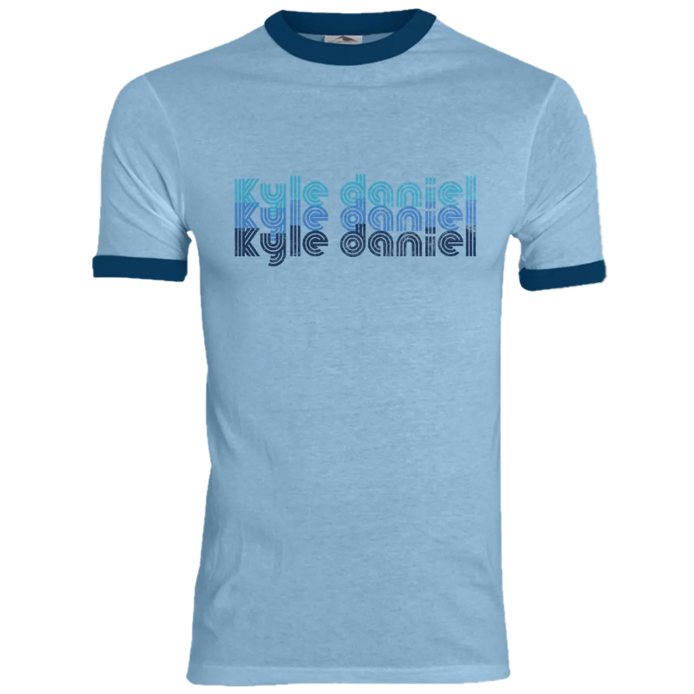 Kyle Daniel Light Blue and Navy Ringer Tee