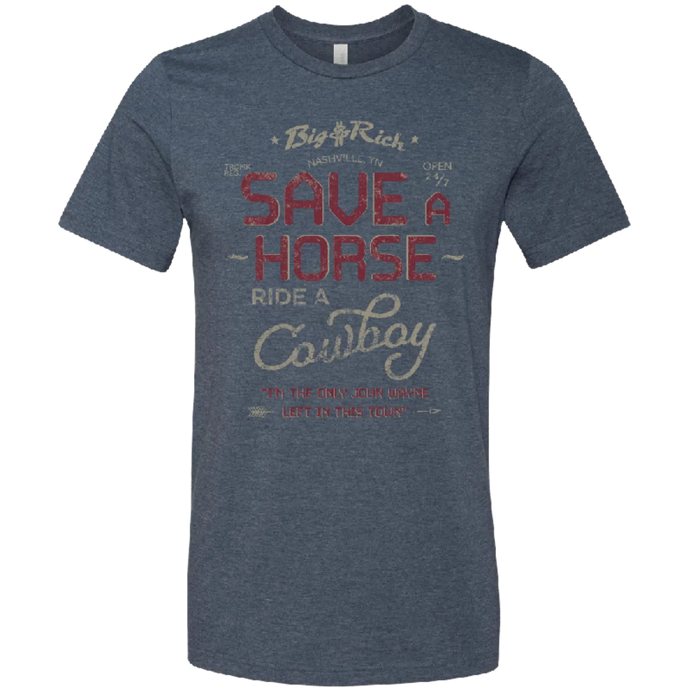 Big and Rich Heather Navy John Wayne SAH Tee