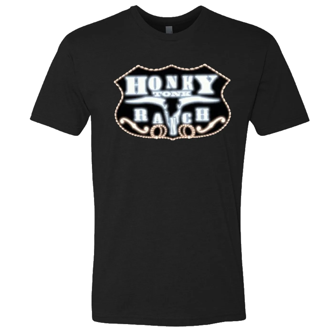 Honky Tonk Ranch Unisex Black Logo Tee