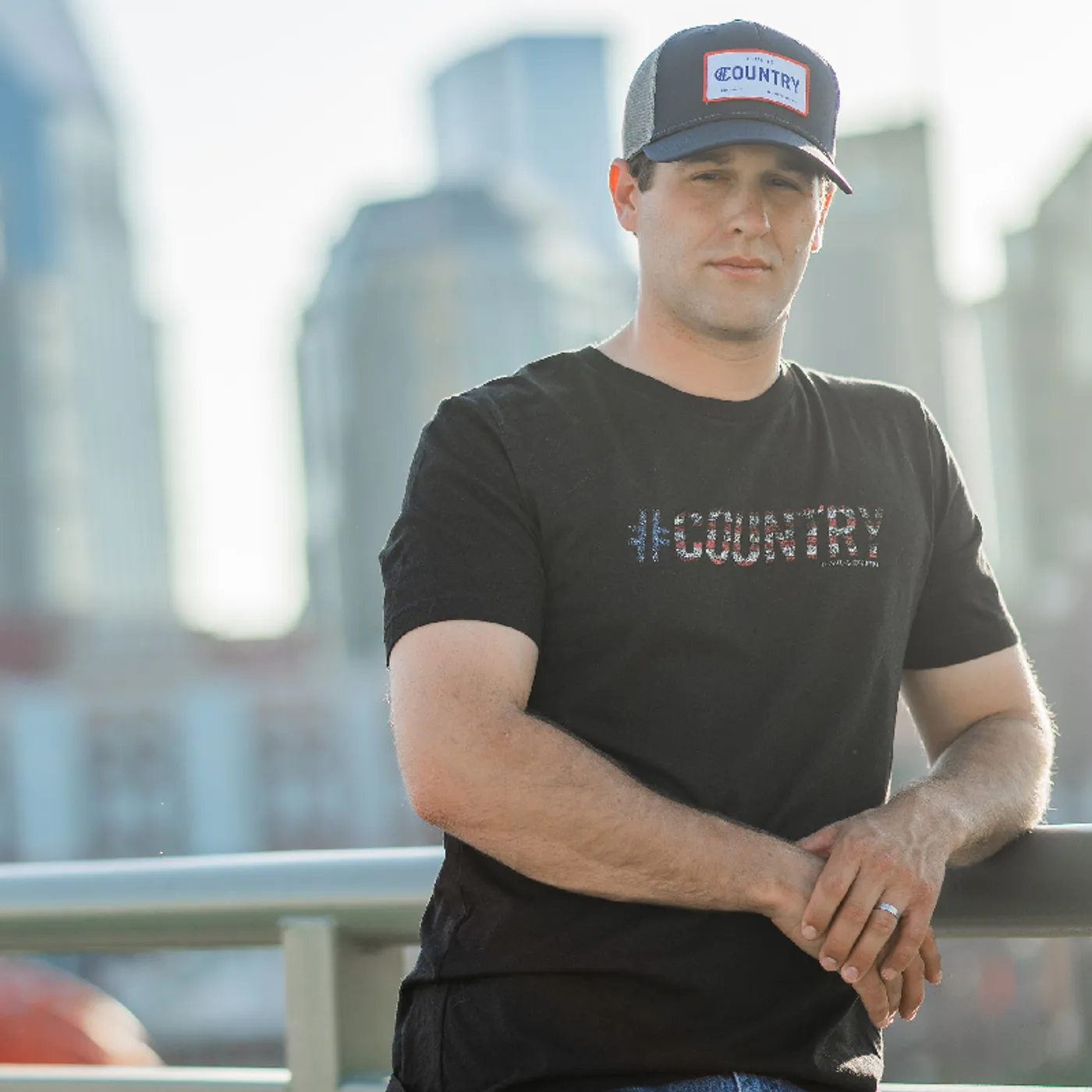 Hashtag Country Unisex American Pride Black Tee
