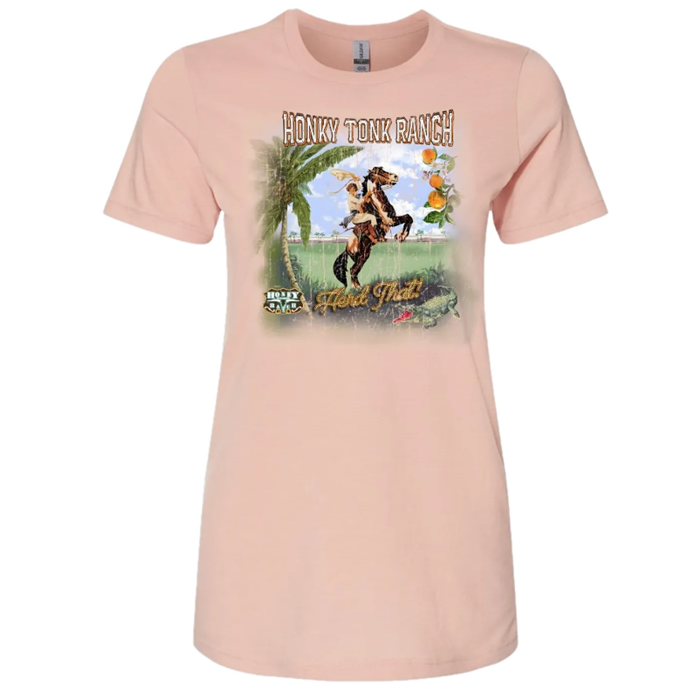 Honky Tonk Ranch Ladies Dusty Rose Tee