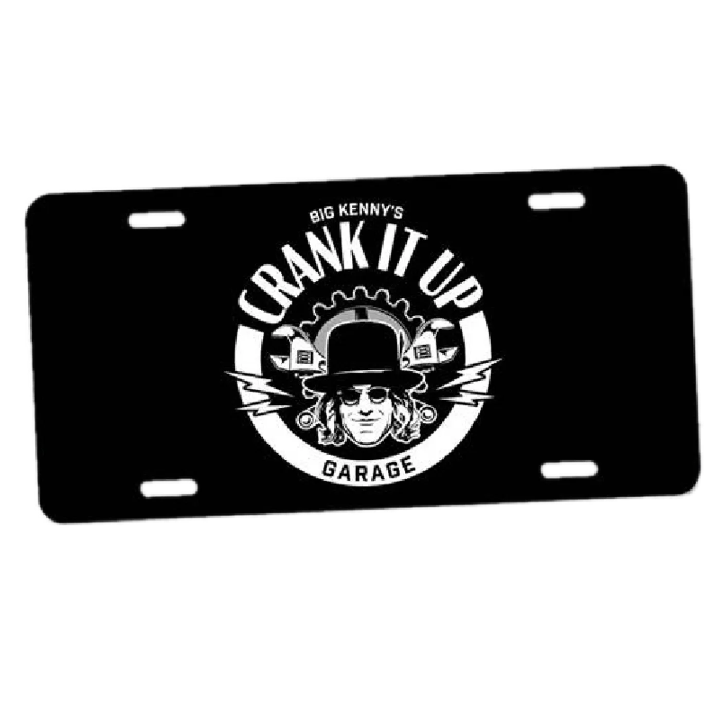 Crank It Up Black License Plate