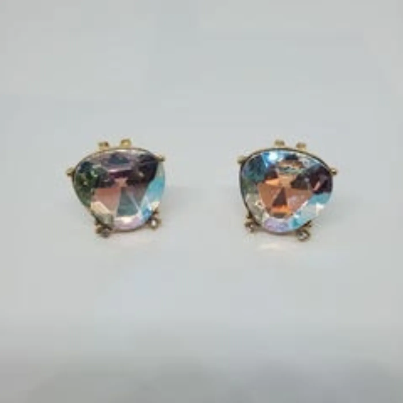 Marie Osmond Faceted Triangle Stone Earrings