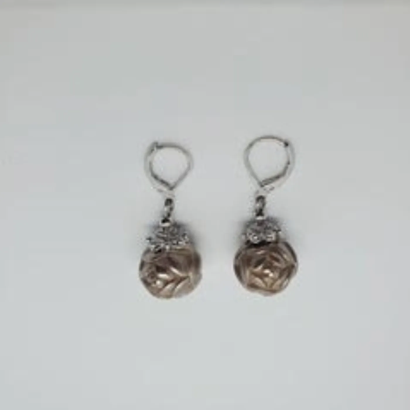 Marie Osmond Carved Rose Earrings