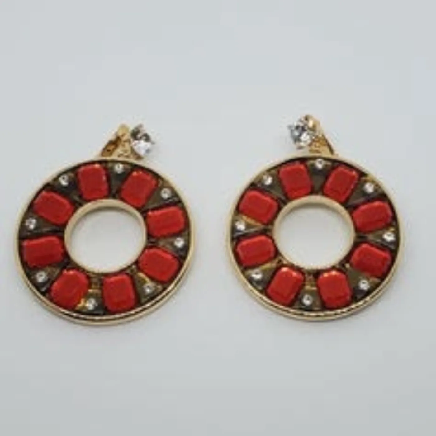 Marie Osmond Round Multi Stone Earrings