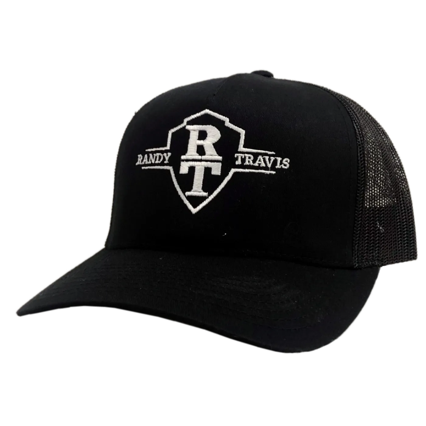 Randy Travis White Shield Logo Black Ballcap