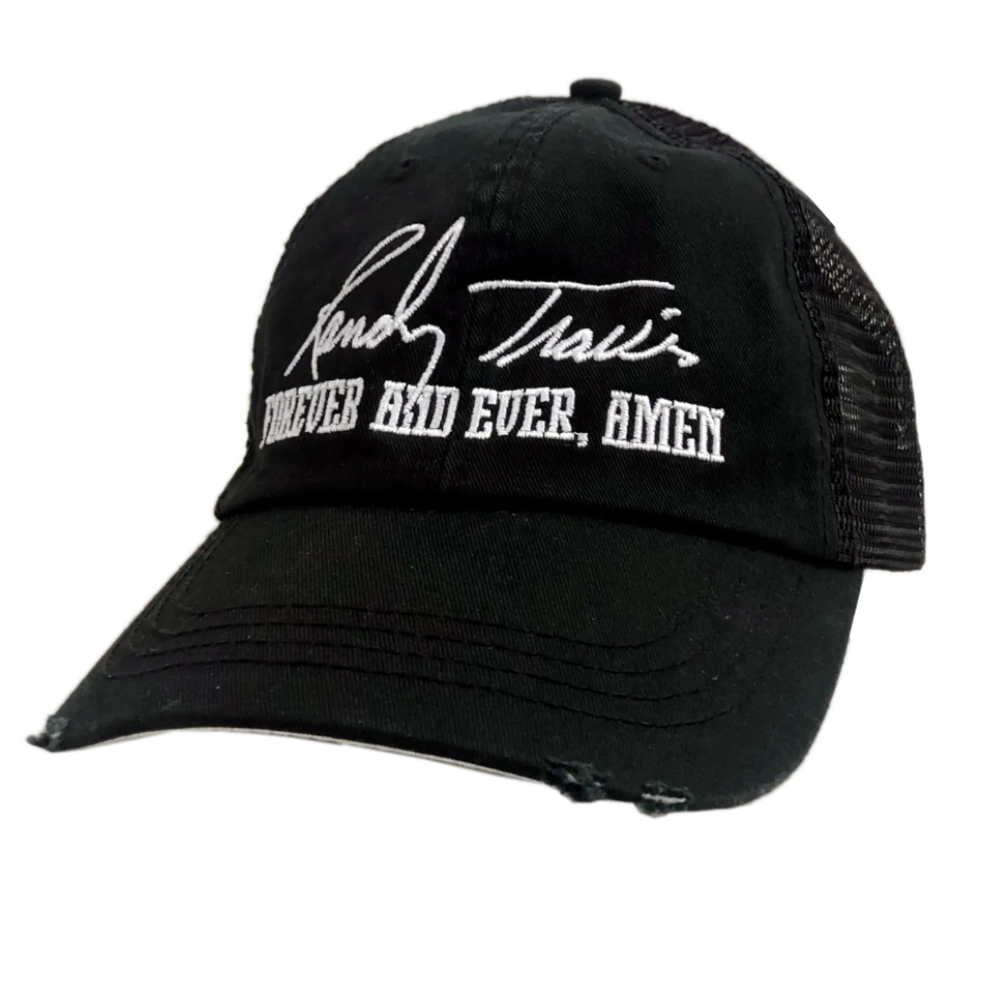 Randy Travis Black Distressed Forever Amen Ballcap